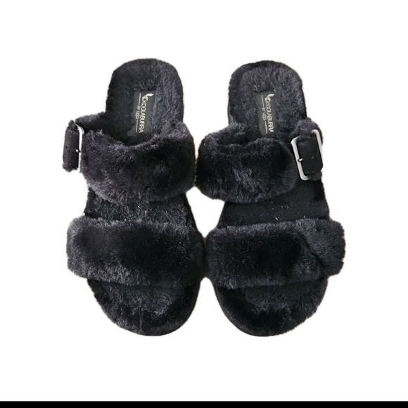 Koolaburra by Ugg Womens Black Fuzz Yeah Slippers 7 - Picture 2 of 10
